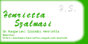 henrietta szalmasi business card